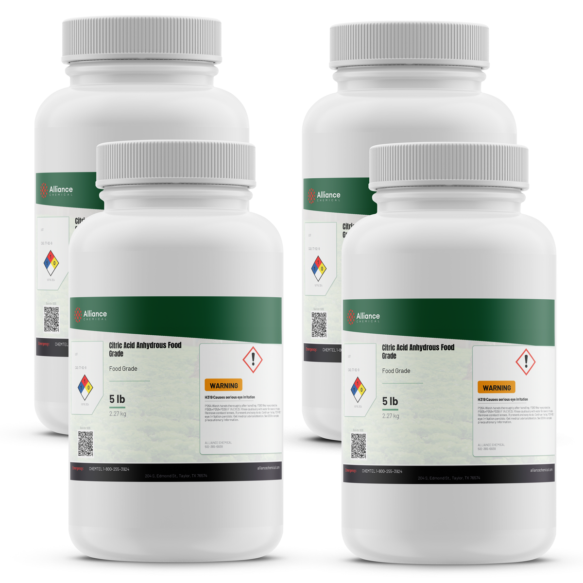 Citric Acid Anhydrous - Food Grade - 5 Lbs. / 4 Pack (20 lbs.)