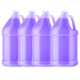 Four 1 Gallon Clear HDPE Jugs of Alliance Chemical 1 Gallon Clear HDPE Jug with handles and white caps.
