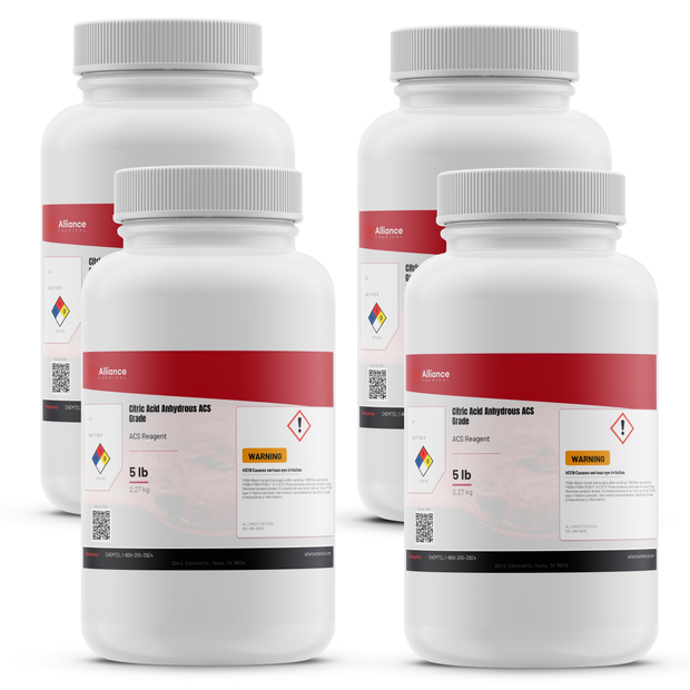 Citric Acid Anhydrous - ACS Reagent Grade - 5 Lbs. / 4 Pack (20 lbs.)