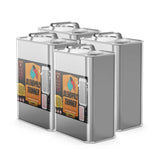 Four 1-gallon steel jugs of Alliance Chemical Blendpro - Professional Paint Thinning Solution with metal handles and labels