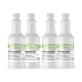 Four 1-quart bottles of Alliance Chemical Denatured Alcohol 190 Proof 3A with white caps and safety label.