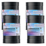 55-gallon steel drums of 190-proof denatured alcohol 3C with NFPA diamonds (Health:2, Fire:3), and Alliance Chemical