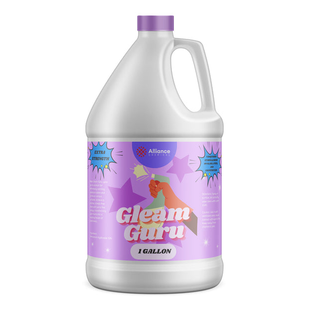 1-gallon HDPE jug of Gleam Guru extra-strength ammonia cleaning solution Alliance Chemical brand