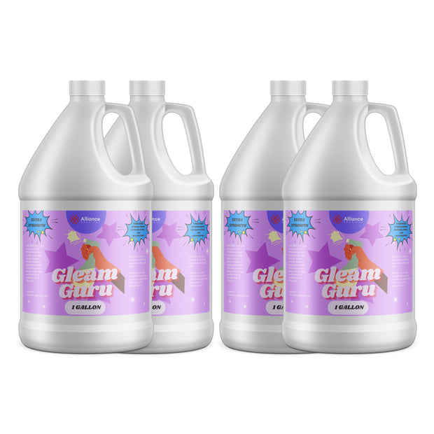 4-gallon case (4x1-gallon jugs) of Gleam Guru extra-strength ammonia cleaning solution in HDPE containers Alliance Chemical