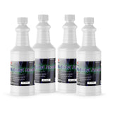 Four 1-quart plastic bottles of Alliance Chemical N-Butyl Alcohol with white screw caps and product labels