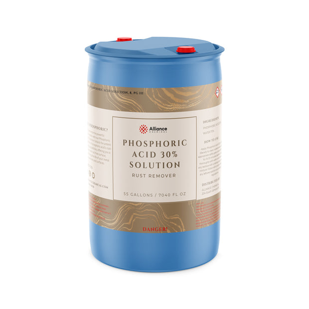 55-gallon HDPE drum of Alliance Chemical Phosphoric Acid 30% Solution rust remover