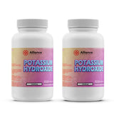 2lb Potassium Hydroxide (KOH) flakes in HDPE bottles Alliance Chemical brand, 32oz twin pack