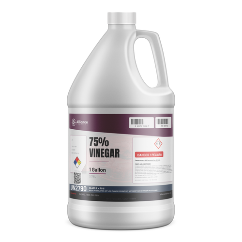 75% Vinegar technical grade 1-gallon plastic jug for industrial descaling, Alliance Chemical