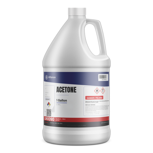 Acetone 99.5% ACS Reagent Grade in a 1-gallon jug for precision laboratory cleaning, Alliance Chemical