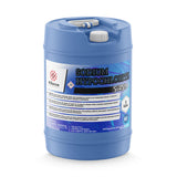 15-gallon plastic pail of Alliance Chemical Sodium Hypochlorite 5.25% with a white screw cap and blue label.