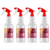 Four 1-quart plastic bottles of Alliance Chemical 30% Vinegar - Concentrated Industrial Strength with red and white spray ...