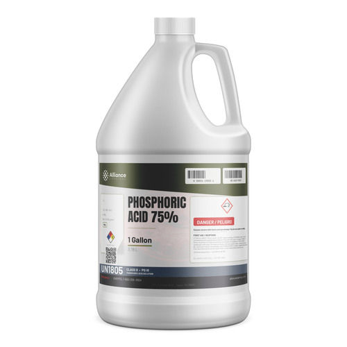 Phosphoric Acid 75% Technical Grade 1-gallon plastic jug for rust conversion, Alliance Chemical