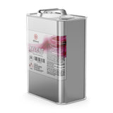 1-quart metal canister of industrial xylene solvent Alliance Chemical branding, and safety information label in pink gradient