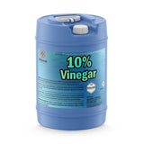 One 15-gallon HDPE jug of Alliance Chemical 10% Vinegar - Concentrated Industrial Strength with a white cap and handle.