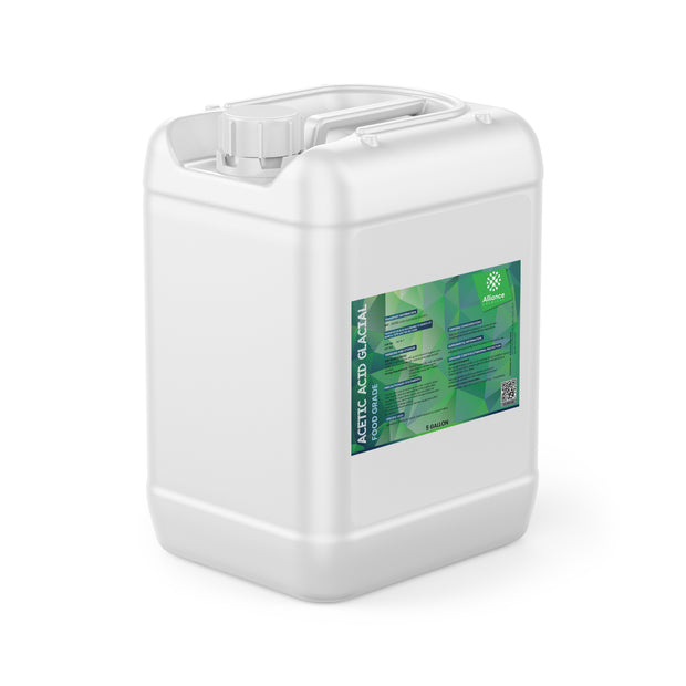 Alliance Chemical acetic acid glacial food grade in white 6-gallon HDPE container with screw cap