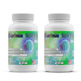 Two 2 lb bottles of Alliance Chemical Aluminum Sulfate Hydrate ACS Grade with white screw cap and product label.