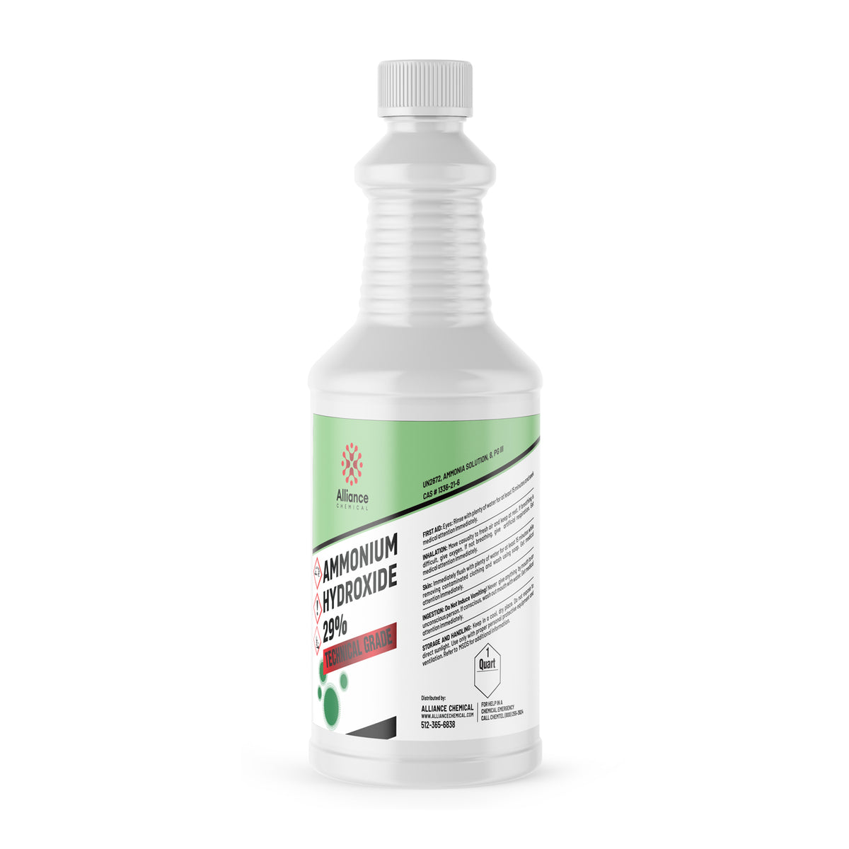 Ammonium Hydroxide 29% Technical Grade in a 1-gallon bottle — industrial neutralizer and chemical synthesis reagent