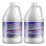Two 1-gallon HDPE jugs of Alliance Chemical Arctic Assist with handles, white screw caps, and product labels