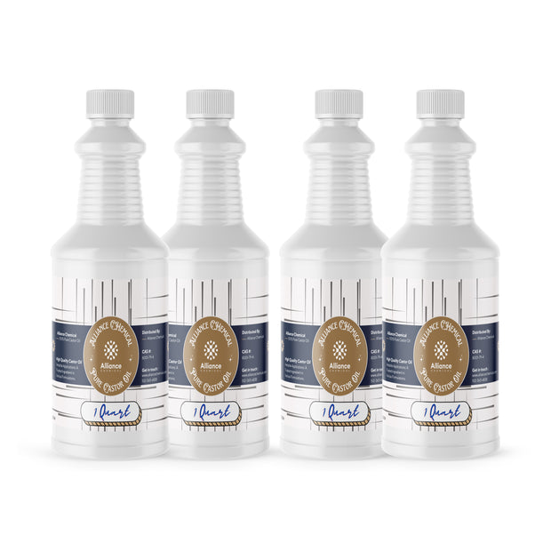 Alliance Chemical Pure Castor Oil, 4-pack of 1-quart HDPE bottles