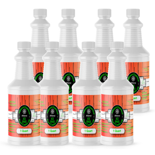 Alliance Chemical ACS Grade Pure Castor Oil, 8-pack of 1-quart HDPE bottles