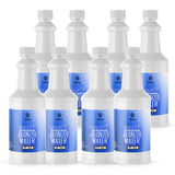 8x1-quart bottles of Alliance Chemical deionized water in clear HDPE containers with blue labels, white caps, and 100% pure