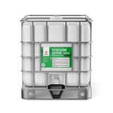 275-gallon IBC tote of Electronic Grade Ethylene Glycol 100%, white container , Alliance Chemical branded, GHS warning label