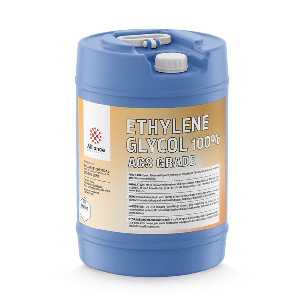 5-gallon HDPE carboy of 100% ACS-grade ethylene glycol by Alliance Chemical