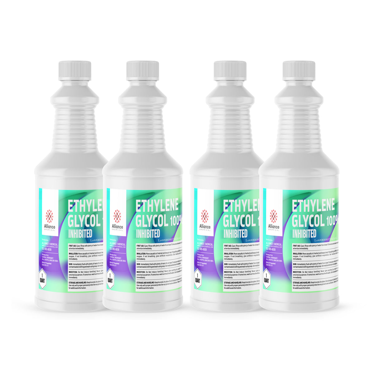 Alliance Chemical 100% Ethylene Glycol Inhibited, 4-pack of 1-quart bottles