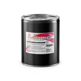 5-gallon black steel drum of technical-grade hexane solvent with flammability warnings, Alliance Chemical label, and sealed