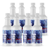 Eight 1-quart HDPE jugs of Alliance Chemical Hydrogen Peroxide 10% Technical Grade with white screw caps and product labels