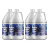 Four 1-gallon HDPE jugs of Alliance Chemical Hydrogen Peroxide 10% Technical Grade with white screw caps and labels