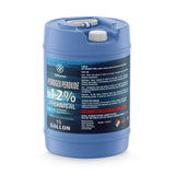 One 15-gallon blue HDPE pail of Alliance Chemical Hydrogen Peroxide 12% Technical Grade with a white cap and handle.
