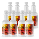 Seven 1-quart HDPE bottles of Alliance Chemical Hydrogen Peroxide 30% Technical with white caps and product labels