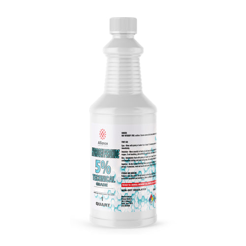 1-quart HDPE bottle of 5% Technical Grade Hydrogen Peroxide by Alliance Chemical