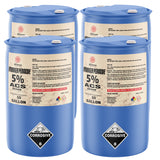 55-gallon blue drums of 5% ACS-grade Hydrogen Peroxide by Alliance Chemicals safety information, and white