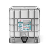 One 275-gallon plastic tote of Alliance Chemical Hydrogen Peroxide 5% Technical Grade with a metal cage and a label.