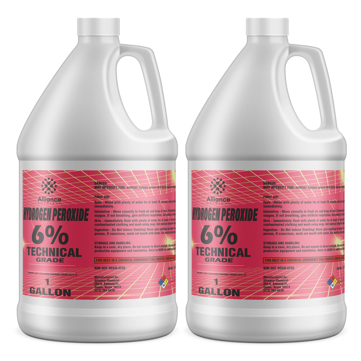 Alliance Chemical 1-gallon jugs (2-pack) of Alliance 6% Technical Grade Hydrogen Peroxide in HDPE containers
