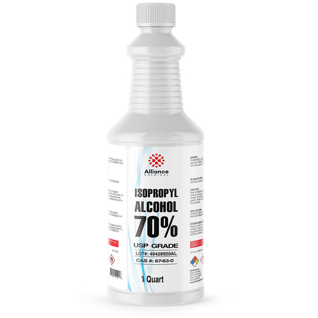 Isopropyl Alcohol 70% USP Grade in 1-gallon HDPE bottle — industrial solvent formulation