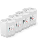 Four 5-gallon HDPE pails of Alliance Chemical Isopropyl Alcohol 91% - USP Grade with labels and handles
