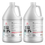 1-gallon HDPE jugs of 99.9% Isopropyl Alcohol ACS Reagent Grade with flammable warning symbols, Alliance Chemical branded