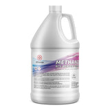 Alliance Chemical One-gallon HDPE bottle of Methanol ACS Reagent Grade, flammable/toxic warning symbols, and safety handling