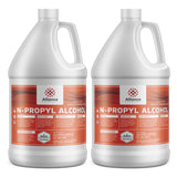 Two 1-gallon HDPE bottles of N-Propyl Alcohol by Alliance Chemical safety instructions, and UN1274 chemical identification