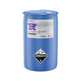 One 55-gallon blue HDPE drum of Alliance Chemical Nitric Acid 20% with a white cap and product label.