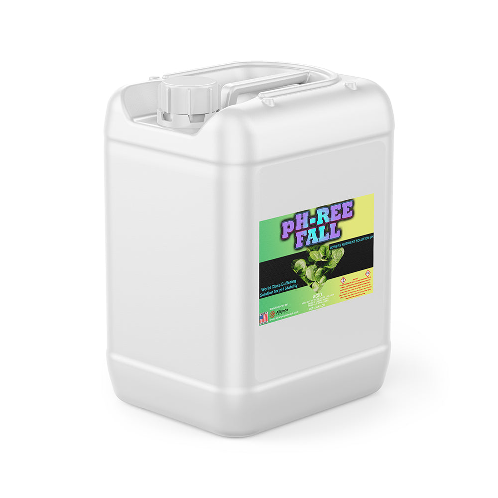 One 5-gallon HDPE jug of Alliance Chemical pH-Ree Fall with a white cap, integrated handle, and product label.