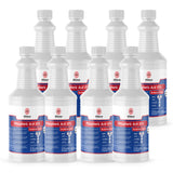 Alliance Chemical 8x1 quart Phosphoric Acid 85% Technical Grade in HDPE bottles NFPA hazard diamonds, safety warnings