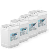 Four 5-gallon HDPE jugs of Alliance Chemical Phosphoric Acid 75 ACS Grade with labels, handles, and white screw caps