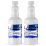 Two 1-quart plastic bottles of Alliance Chemical Sodium Hypochlorite 12.5% with white caps and product labels.