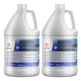 1-gallon HDPE jugs of Alliance Chemical 12.5% sodium hypochlorite solution, and blue gradient labeling (2 bottles shown)