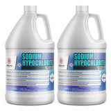 1-gallon HDPE jugs of Alliance Chemical 5.25% Sodium Hypochlorite solution, safety instructions, and EPA registration
