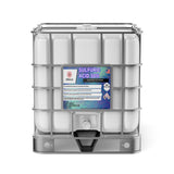 One 330-gallon plastic tote of Alliance Chemical Sulfuric Acid 50% - Electrolyte Grade with a metal cage and label.